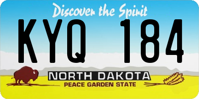 ND license plate KYQ184