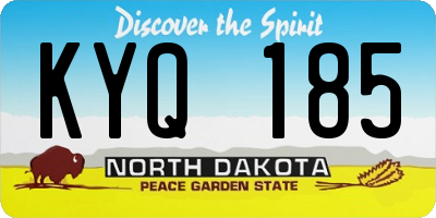 ND license plate KYQ185