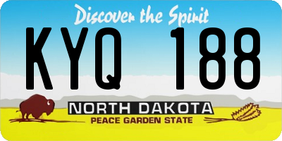 ND license plate KYQ188