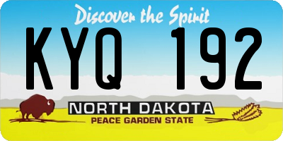 ND license plate KYQ192