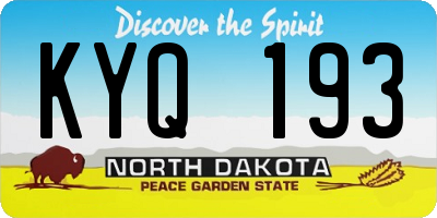 ND license plate KYQ193