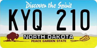ND license plate KYQ210