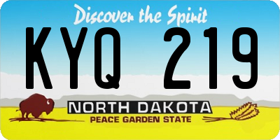 ND license plate KYQ219