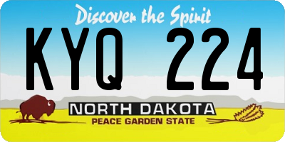 ND license plate KYQ224