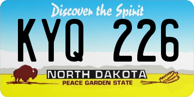 ND license plate KYQ226