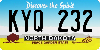 ND license plate KYQ232