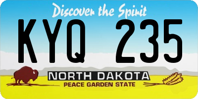 ND license plate KYQ235