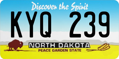 ND license plate KYQ239