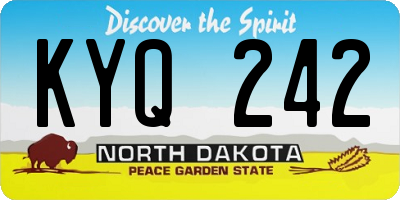 ND license plate KYQ242