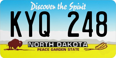 ND license plate KYQ248
