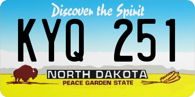ND license plate KYQ251