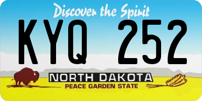 ND license plate KYQ252