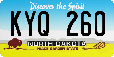 ND license plate KYQ260