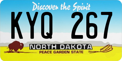 ND license plate KYQ267