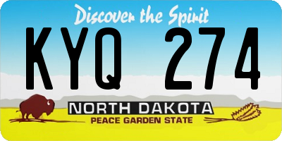 ND license plate KYQ274