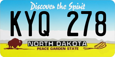 ND license plate KYQ278