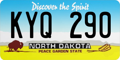 ND license plate KYQ290