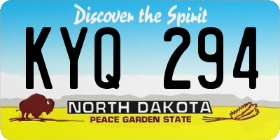 ND license plate KYQ294