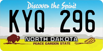 ND license plate KYQ296