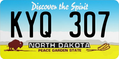 ND license plate KYQ307