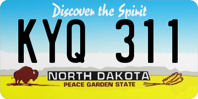 ND license plate KYQ311