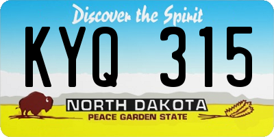 ND license plate KYQ315