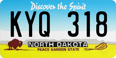 ND license plate KYQ318