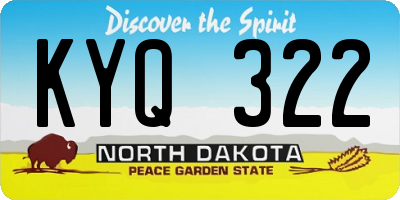 ND license plate KYQ322
