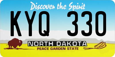 ND license plate KYQ330
