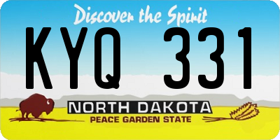 ND license plate KYQ331