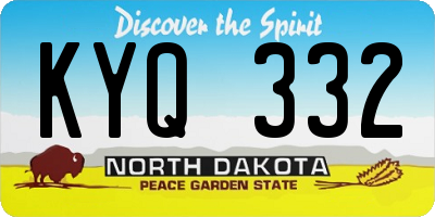 ND license plate KYQ332