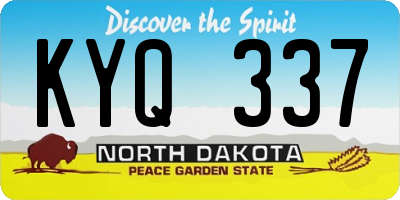 ND license plate KYQ337