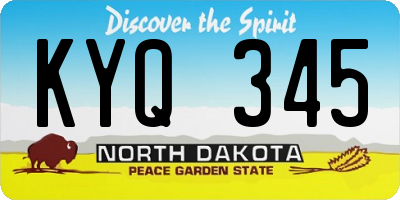 ND license plate KYQ345