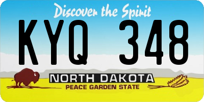 ND license plate KYQ348