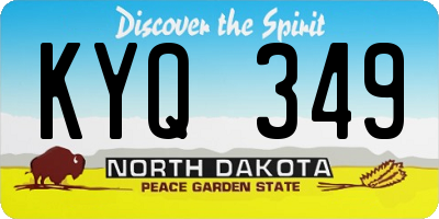 ND license plate KYQ349