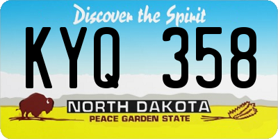 ND license plate KYQ358