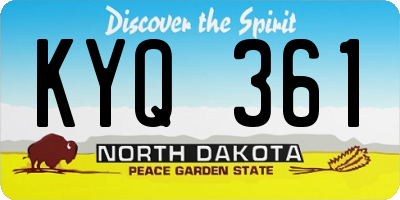 ND license plate KYQ361