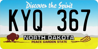 ND license plate KYQ367