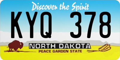 ND license plate KYQ378