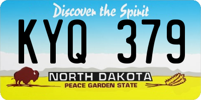 ND license plate KYQ379