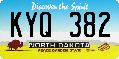 ND license plate KYQ382