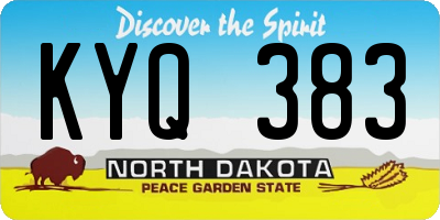 ND license plate KYQ383