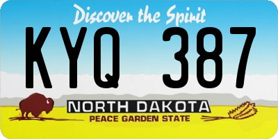 ND license plate KYQ387