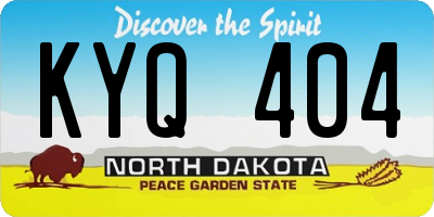ND license plate KYQ404