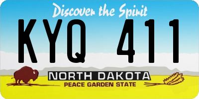 ND license plate KYQ411