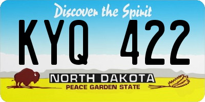 ND license plate KYQ422