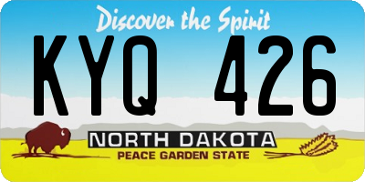 ND license plate KYQ426