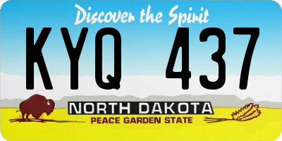 ND license plate KYQ437