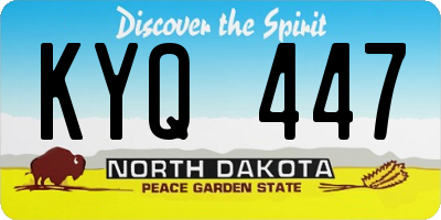 ND license plate KYQ447