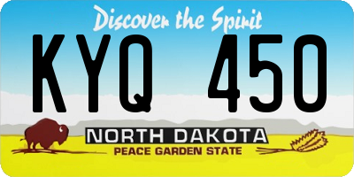 ND license plate KYQ450